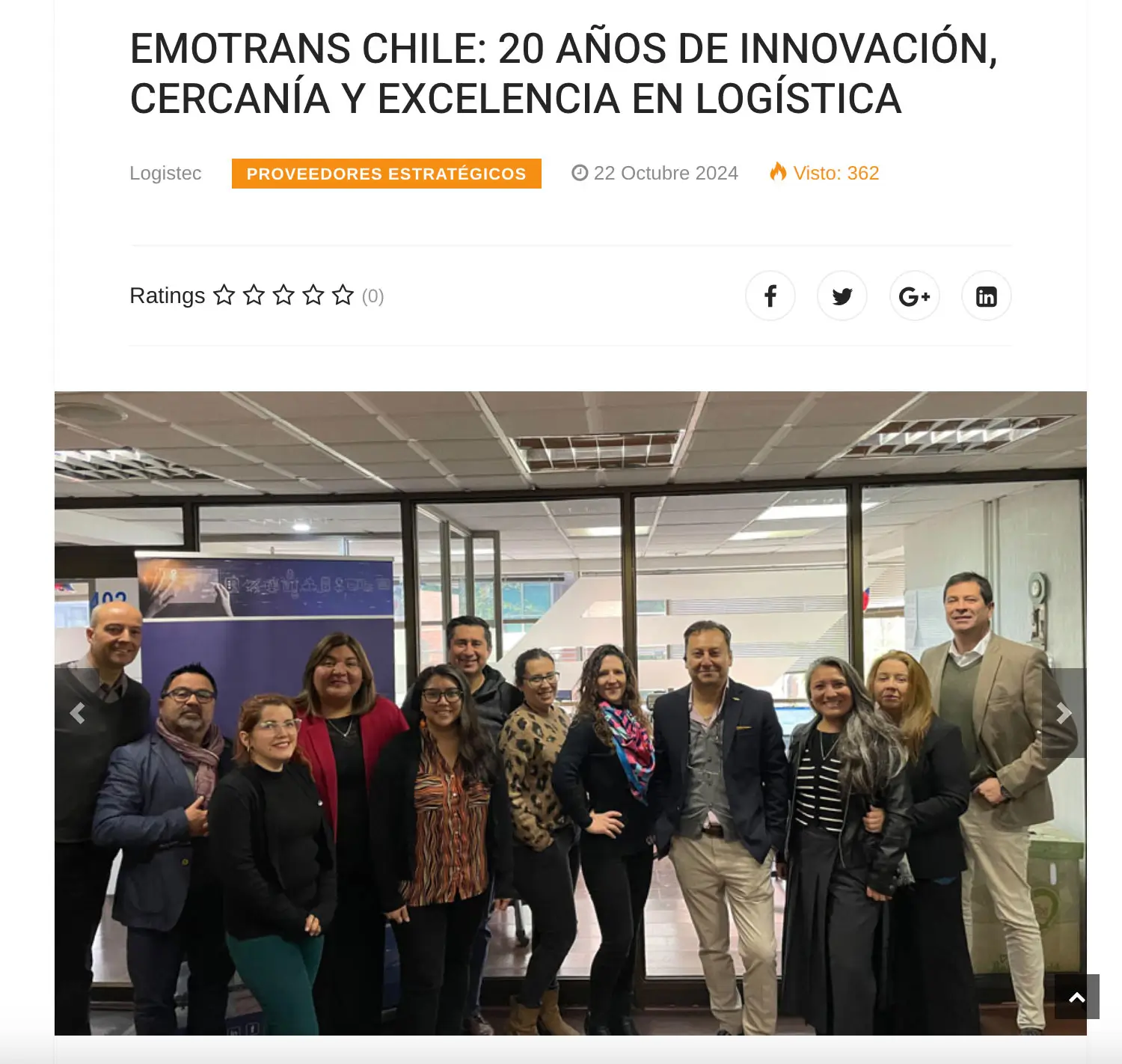 20 años de innovación y excelencia en logística